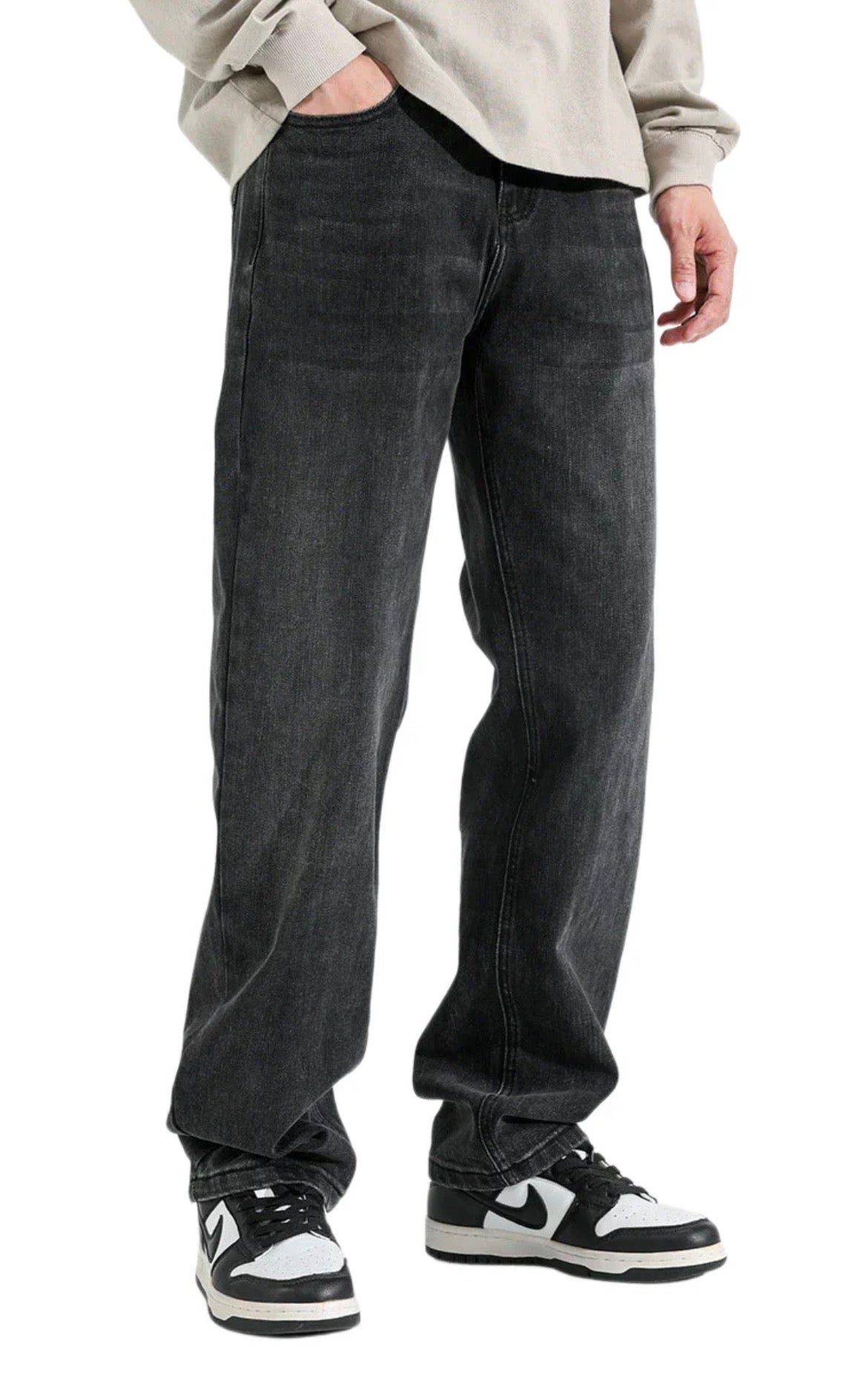 DARK GREY BASIC JEANS