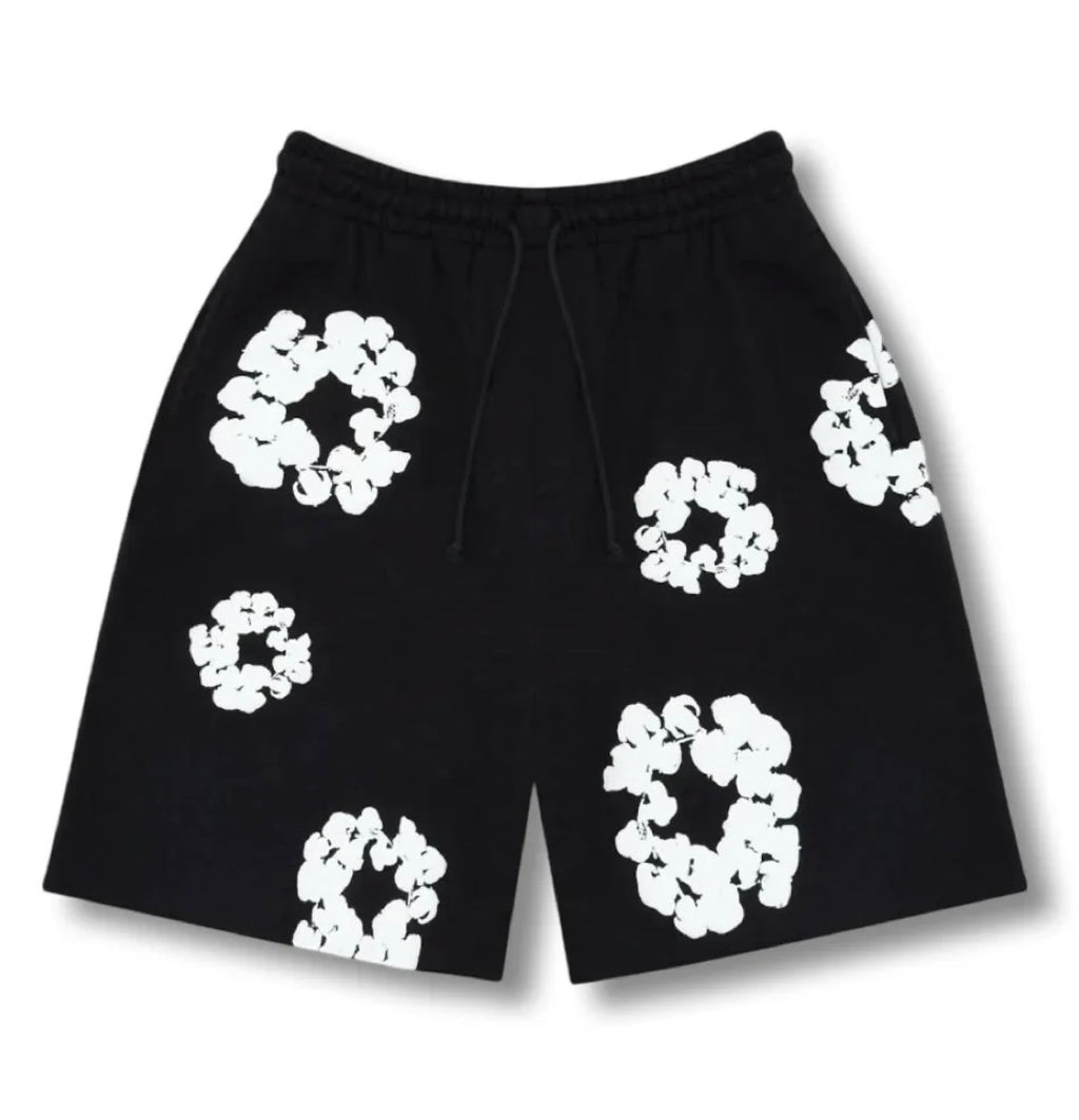 "FLOWER" SHORTS BLACK
