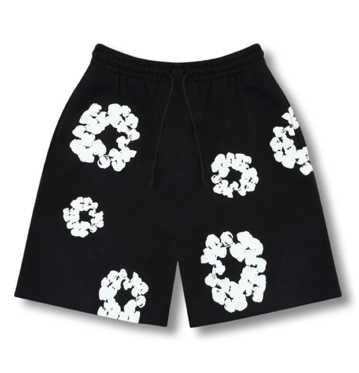 "FLOWER" SHORTS BLACK